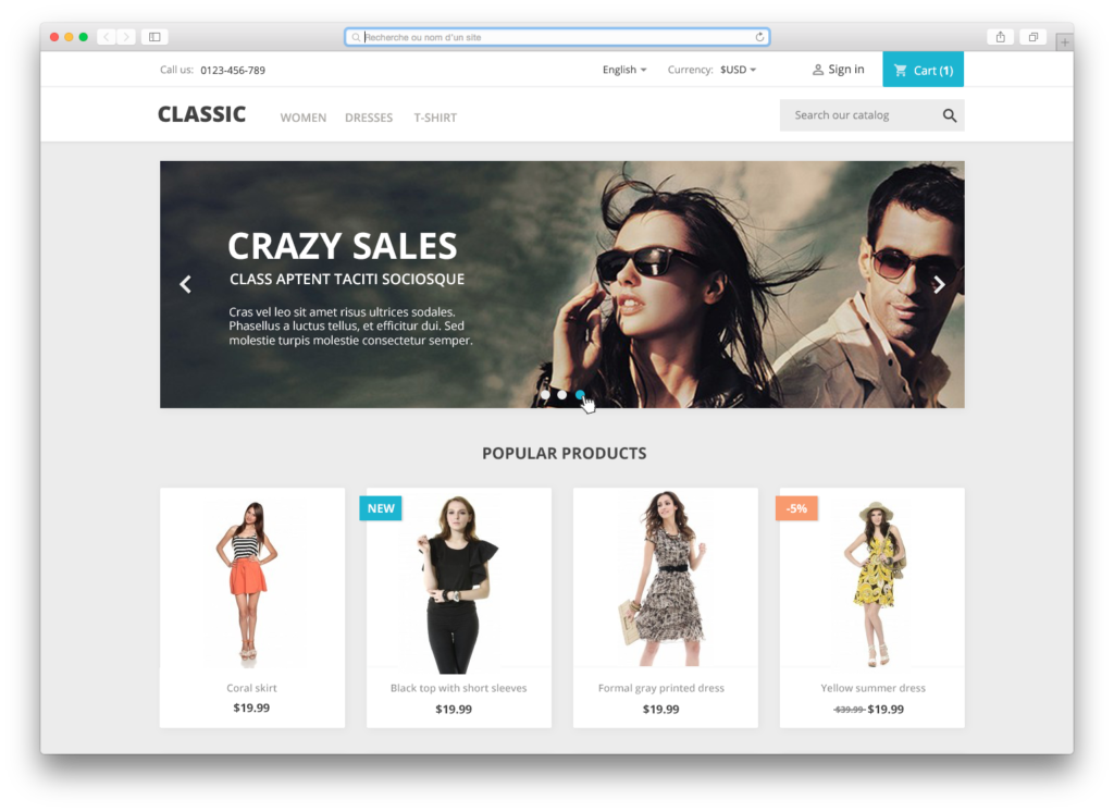 PrestaShop Demo Site » Try PrestaShop without installing it